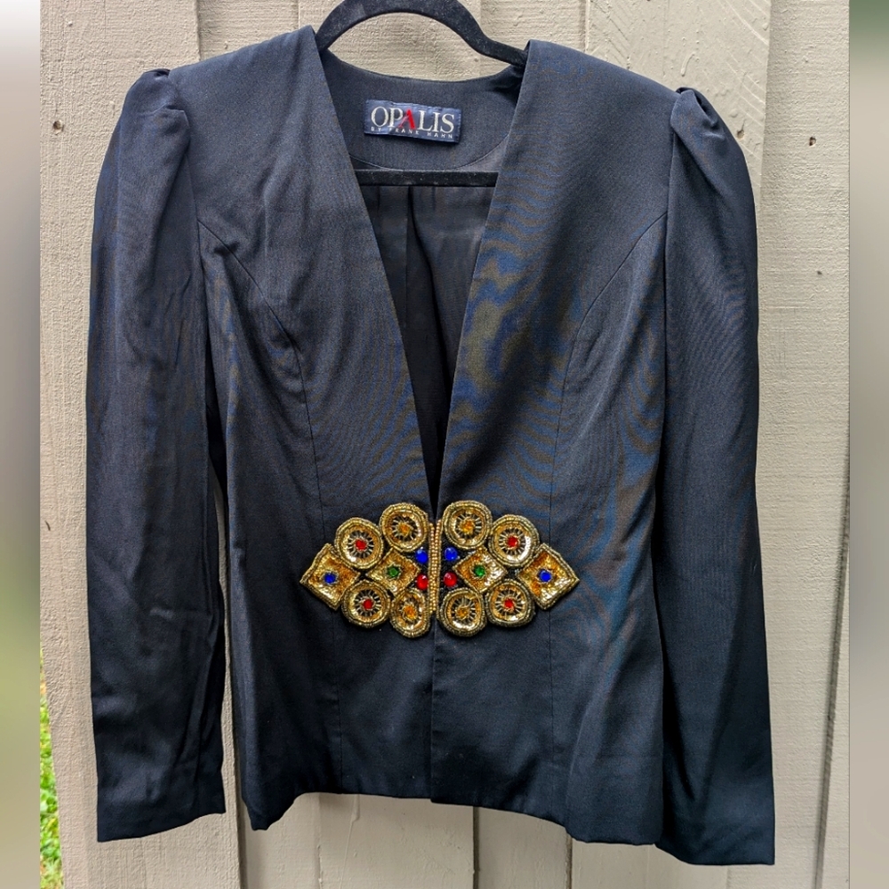 Opalis Embellished Black Blazer